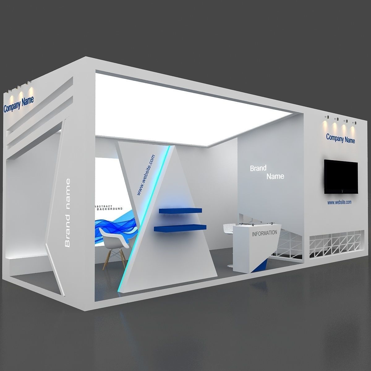 Exhibition Low-poly 3D model_8