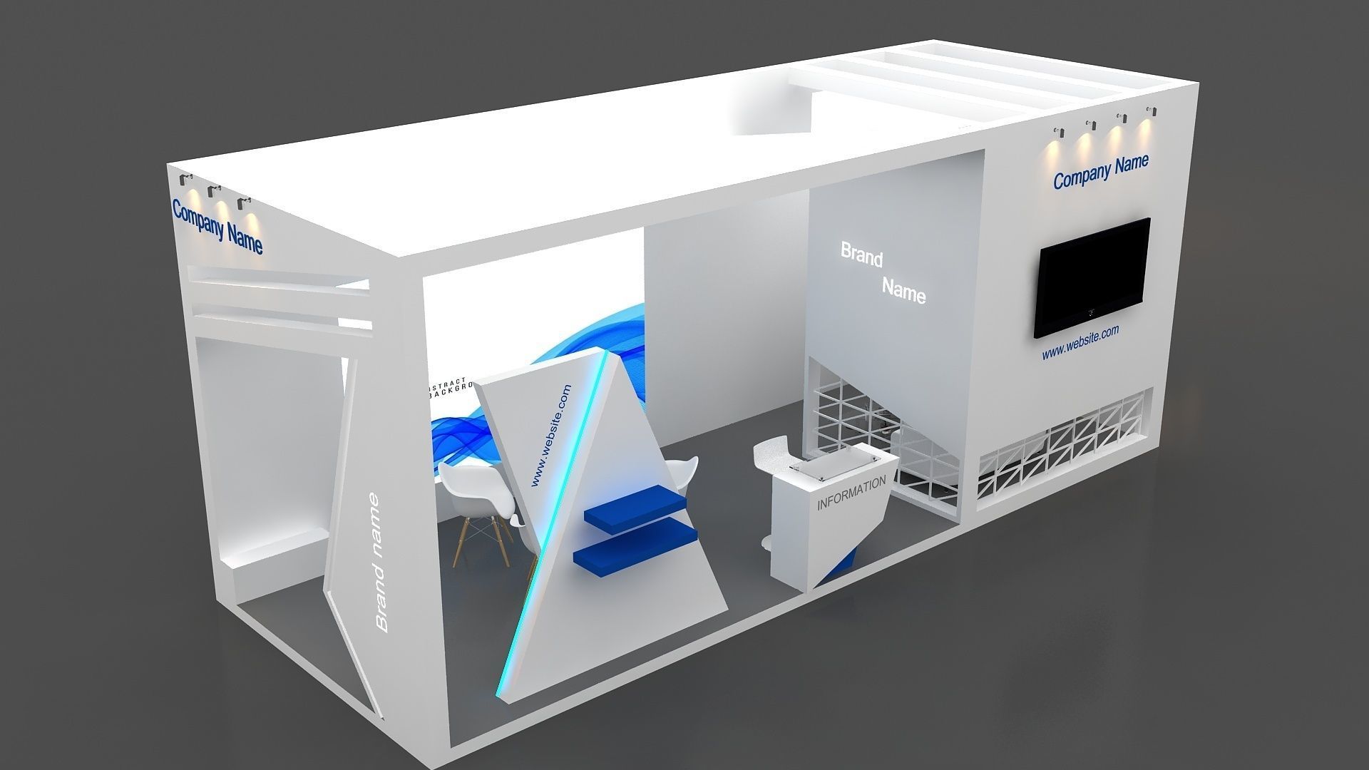 Exhibition Low-poly 3D model_6