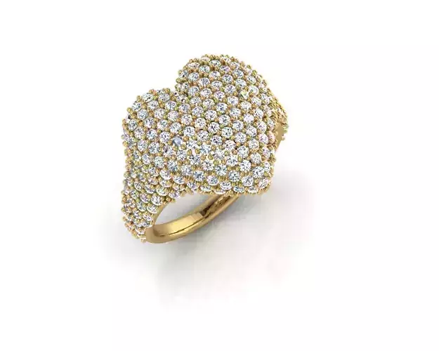 Pave Heart Ring