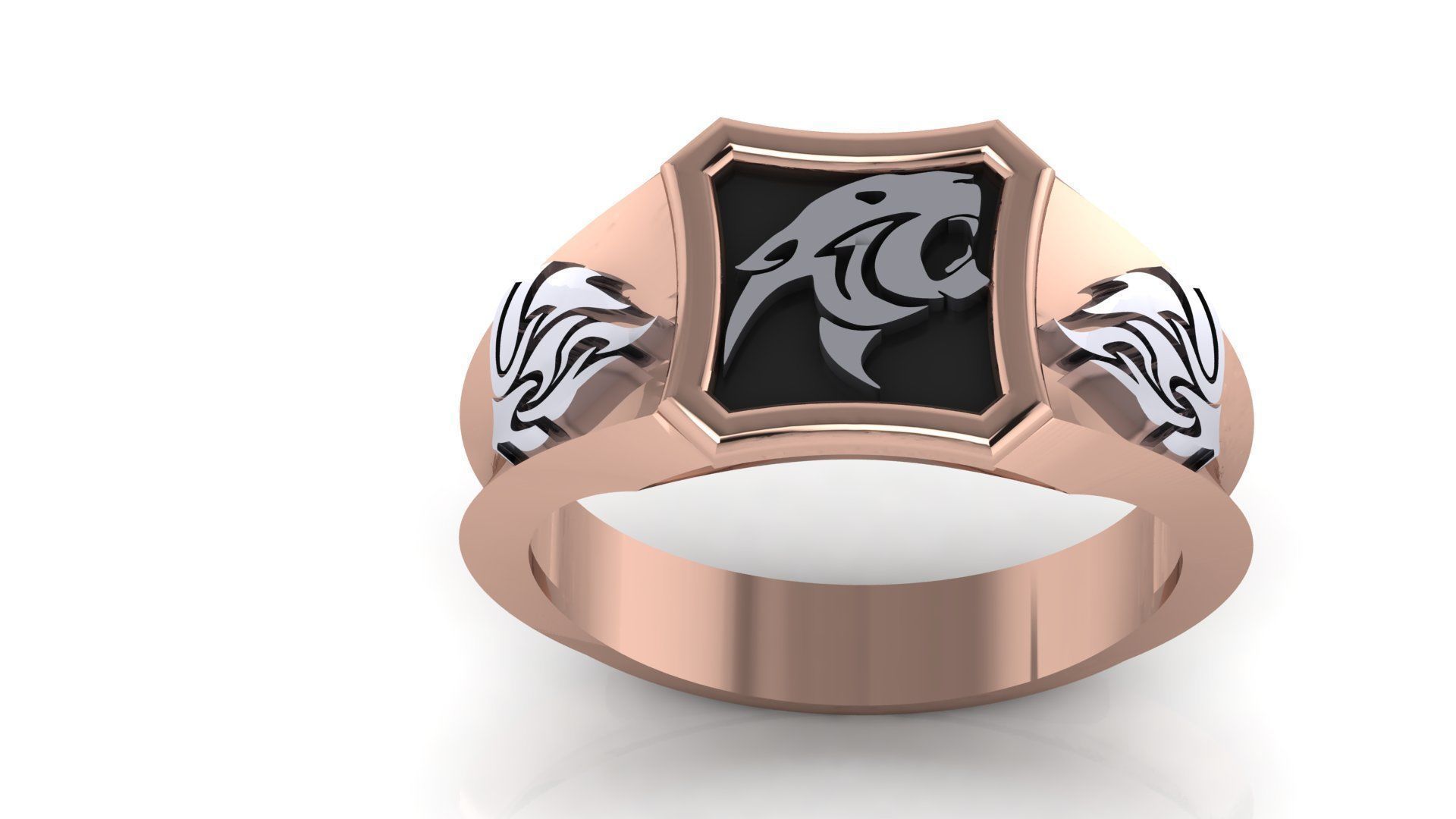 ELEGANT TIGER FACE GENTS RING  3D print model_6
