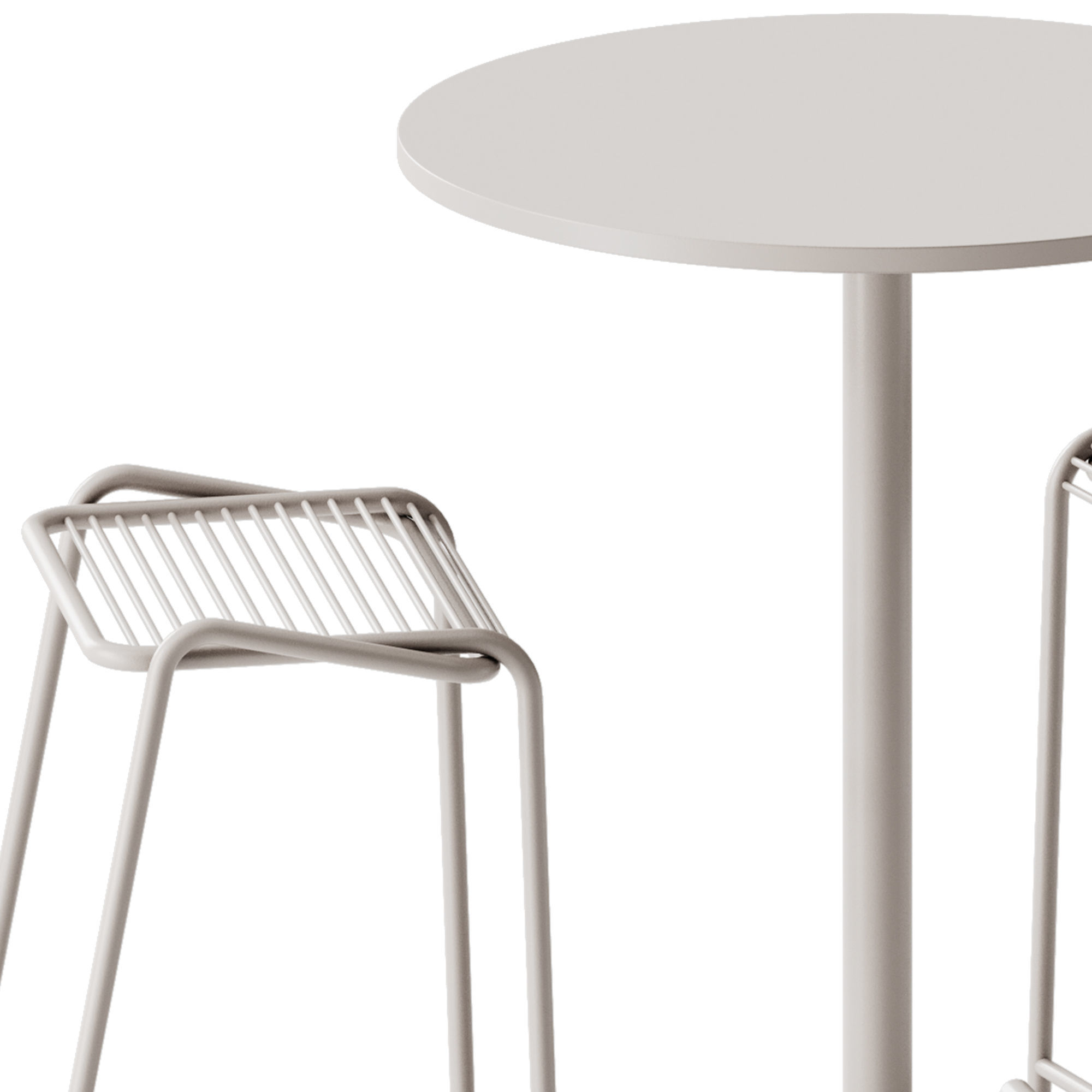 Casual Round High table by Bene and LeTube Bar 2 Stool by Artu 3D model_3