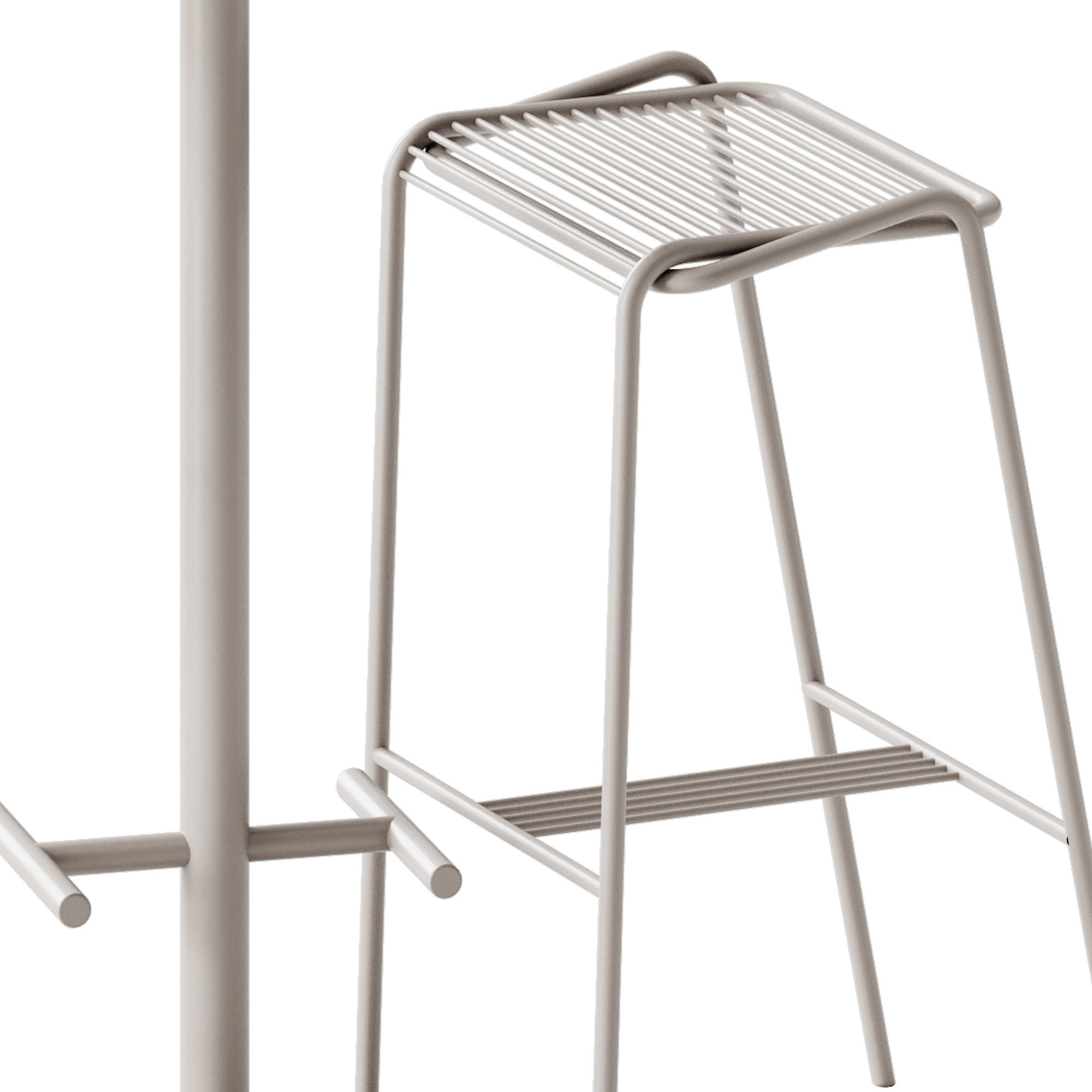 Casual Round High table by Bene and LeTube Bar 2 Stool by Artu 3D model_5