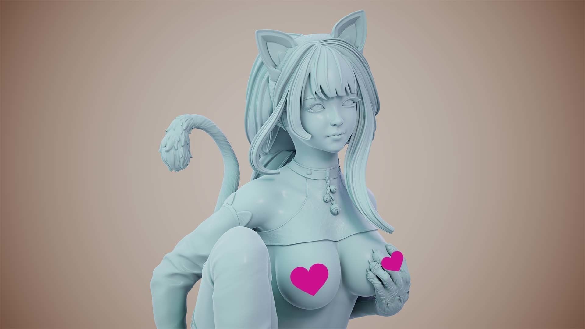 3D Print model - Lustful kitty - b 3D print model_12