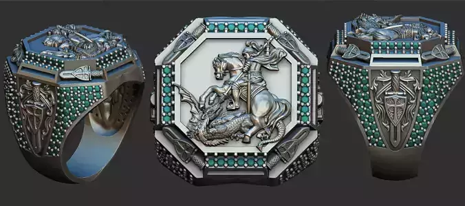 Saint George Sword Ring  - Sao Jorge 3D print model