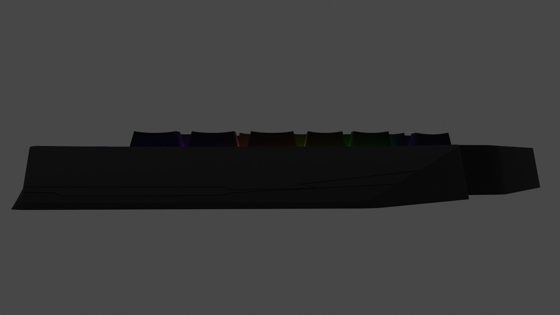 handed gaming keyboard Low-poly 3D model_2