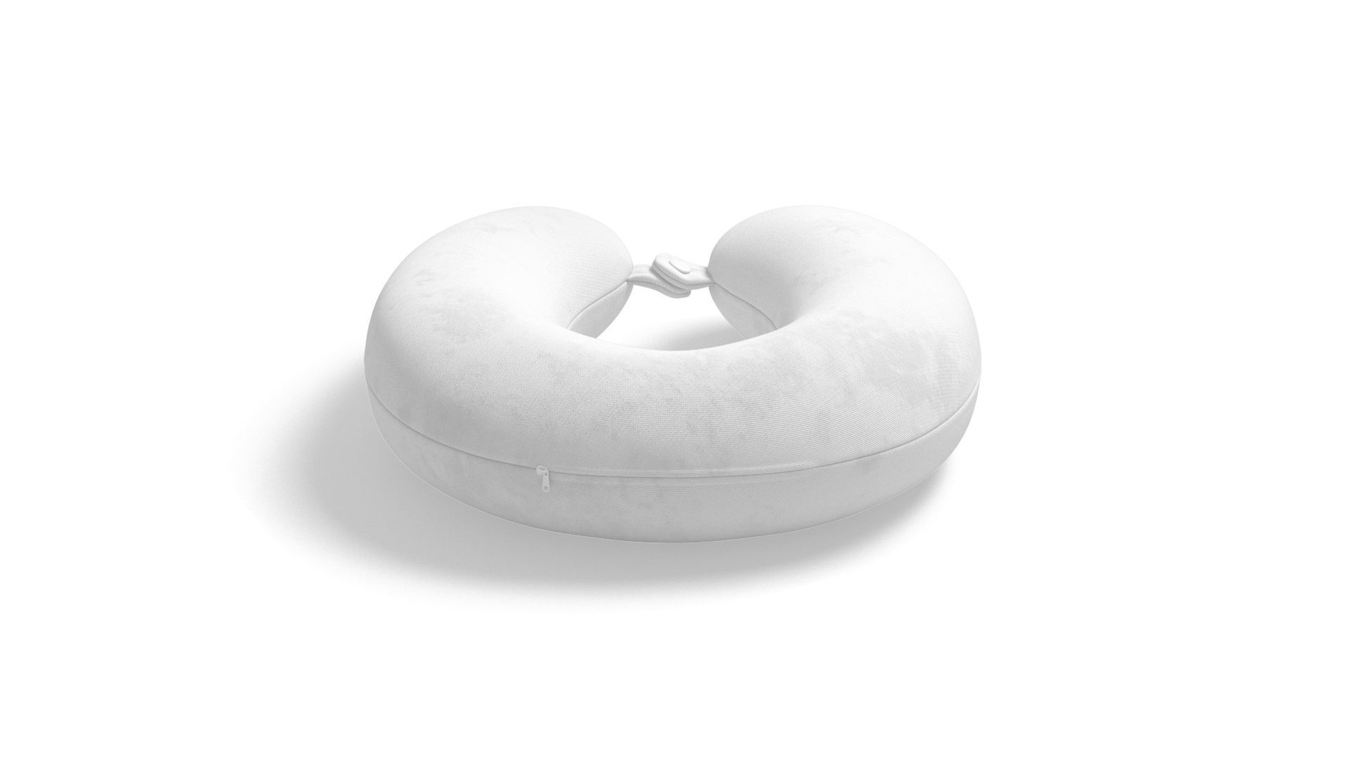 White Travel Pillow - neck head support cushion Low-poly 3D model_4