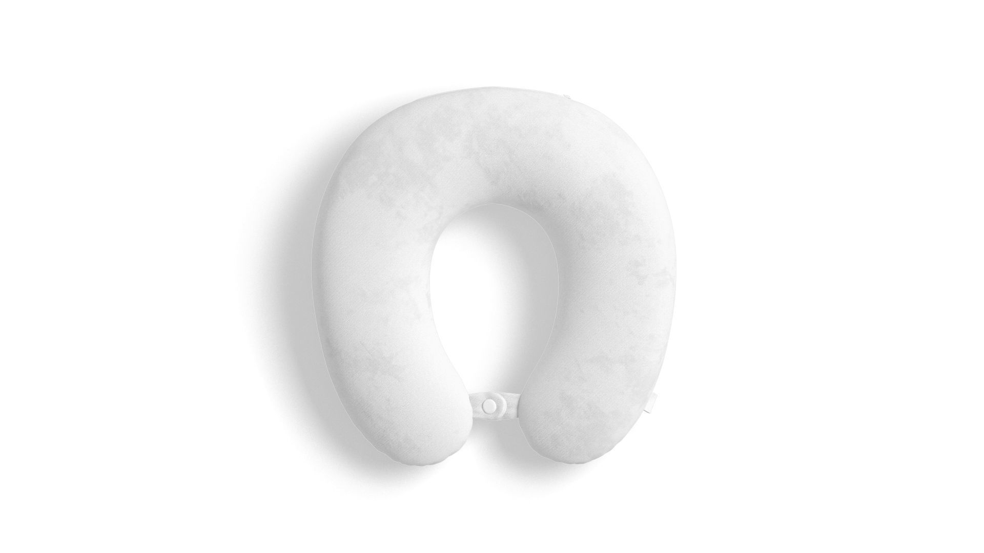 White Travel Pillow - neck head support cushion Low-poly 3D model_2