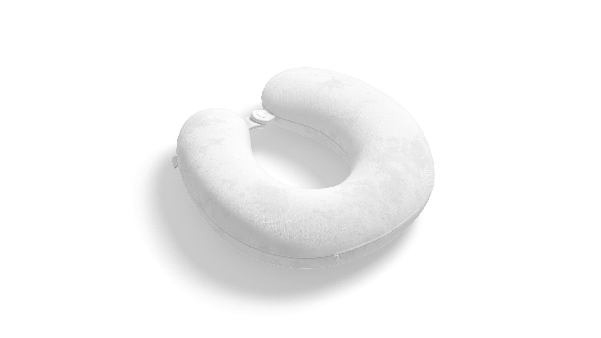 White Travel Pillow - neck head support cushion Low-poly 3D model_1