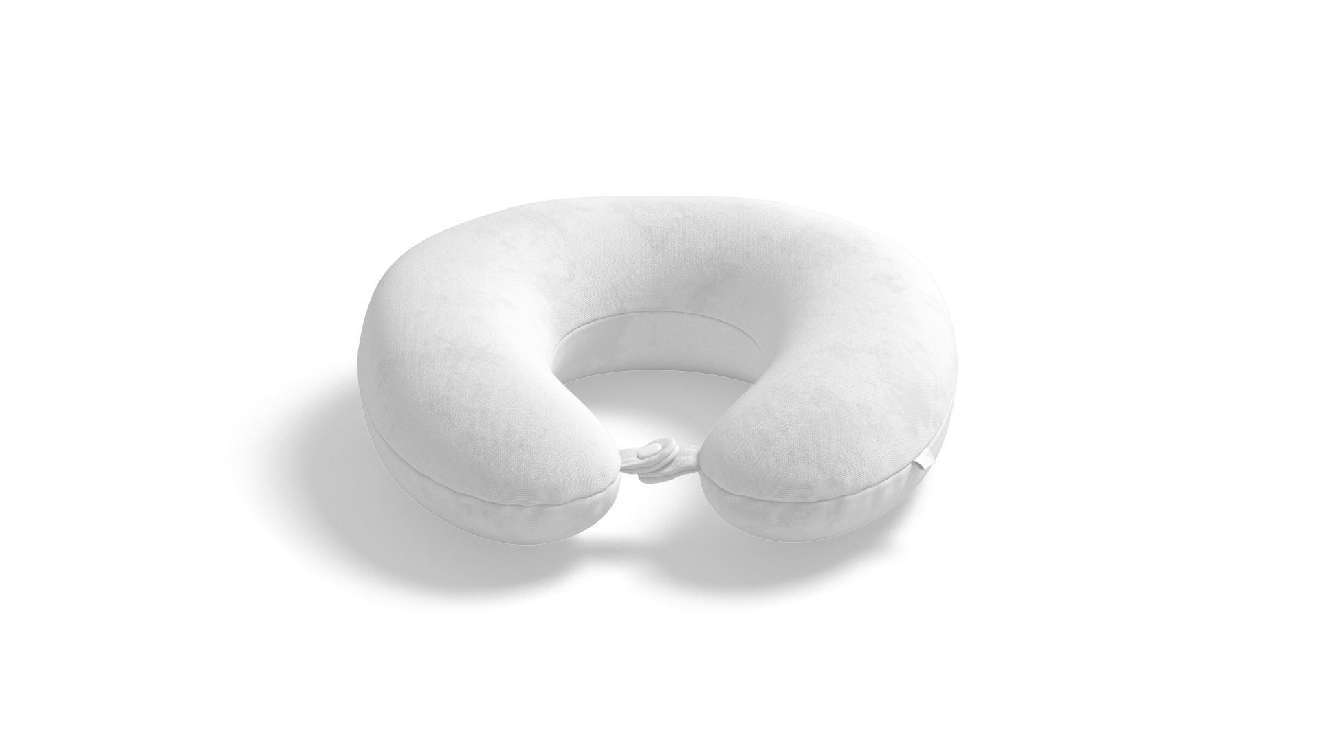White Travel Pillow - neck head support cushion Low-poly 3D model_3