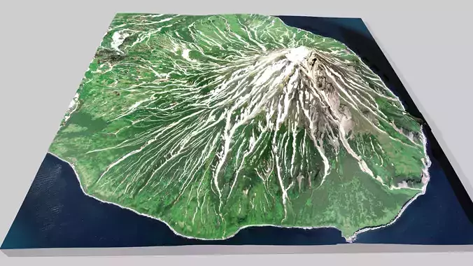 Krenitsyn Volcano Greater Kuril Ridge 3D model
