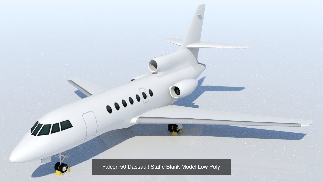 5 Static General Aviation Business Jet Pack Blank 3D Model Collection_5