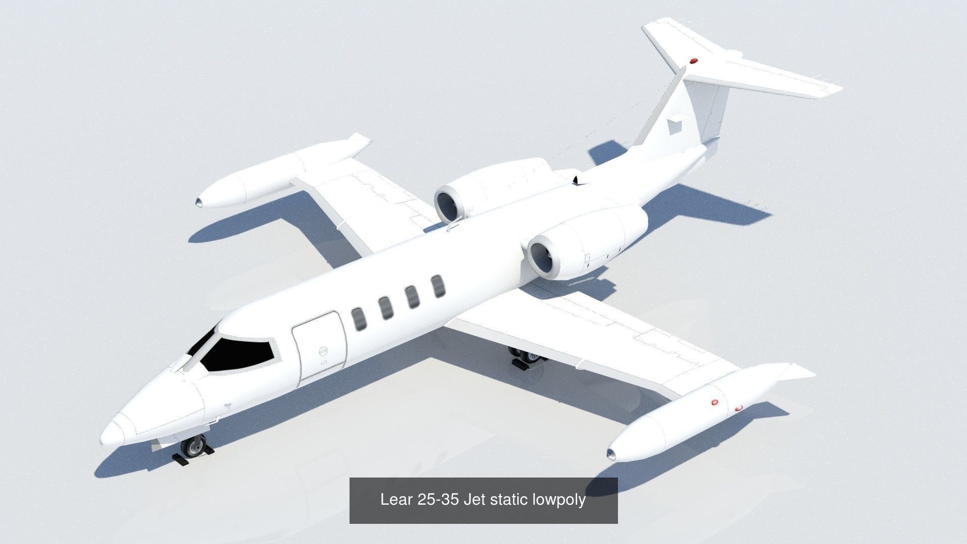 5 Static General Aviation Business Jet Pack Blank 3D Model Collection_1