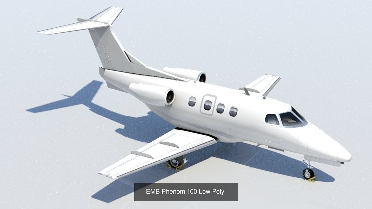 5 Static General Aviation Business Jet Pack Blank 3D Model Collection_3