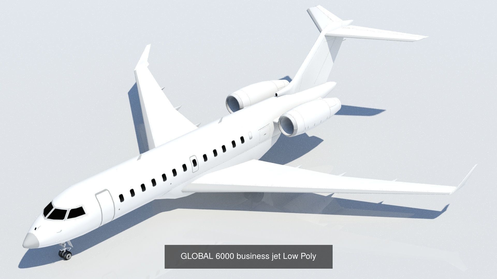 5 Static General Aviation Business Jet Pack Blank 3D Model Collection_2