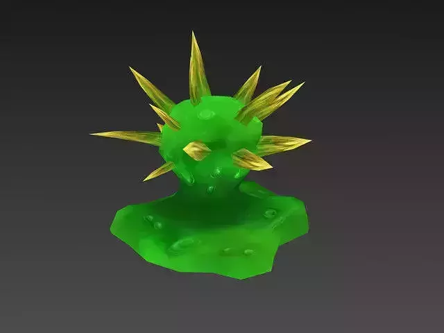 Slime plant with spikes Low-poly 3D model