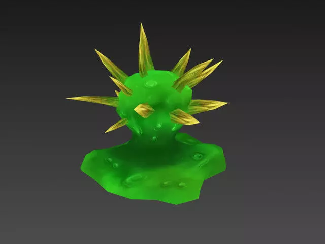 Slime plant with spikes Low-poly 3D model_0