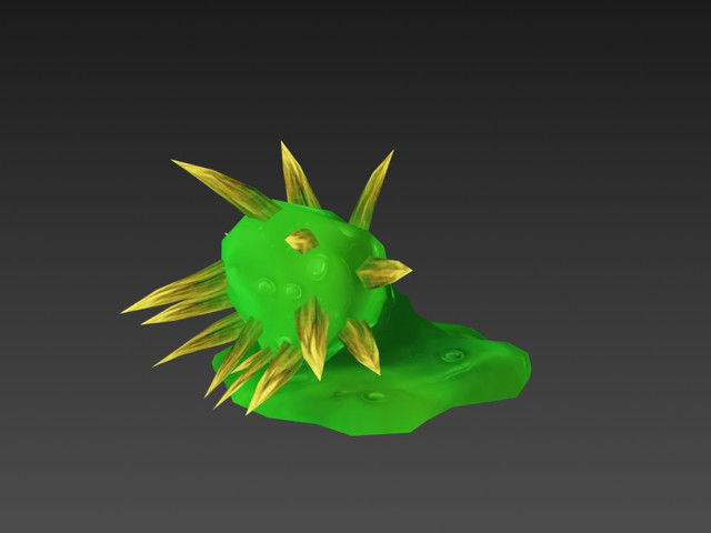 Slime plant with spikes Low-poly 3D model_3