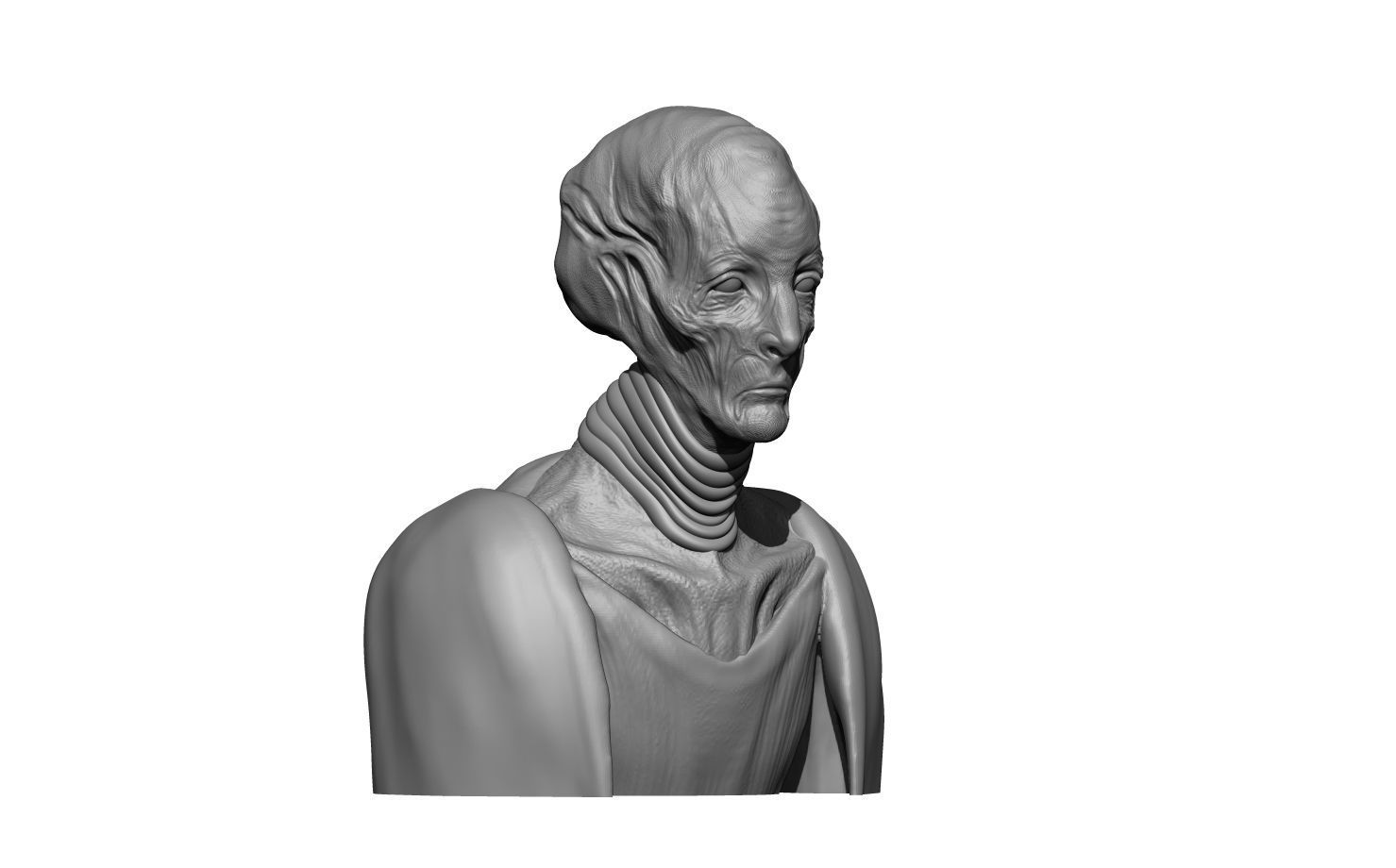 Sci Fi Creature Bust 3D print model_1