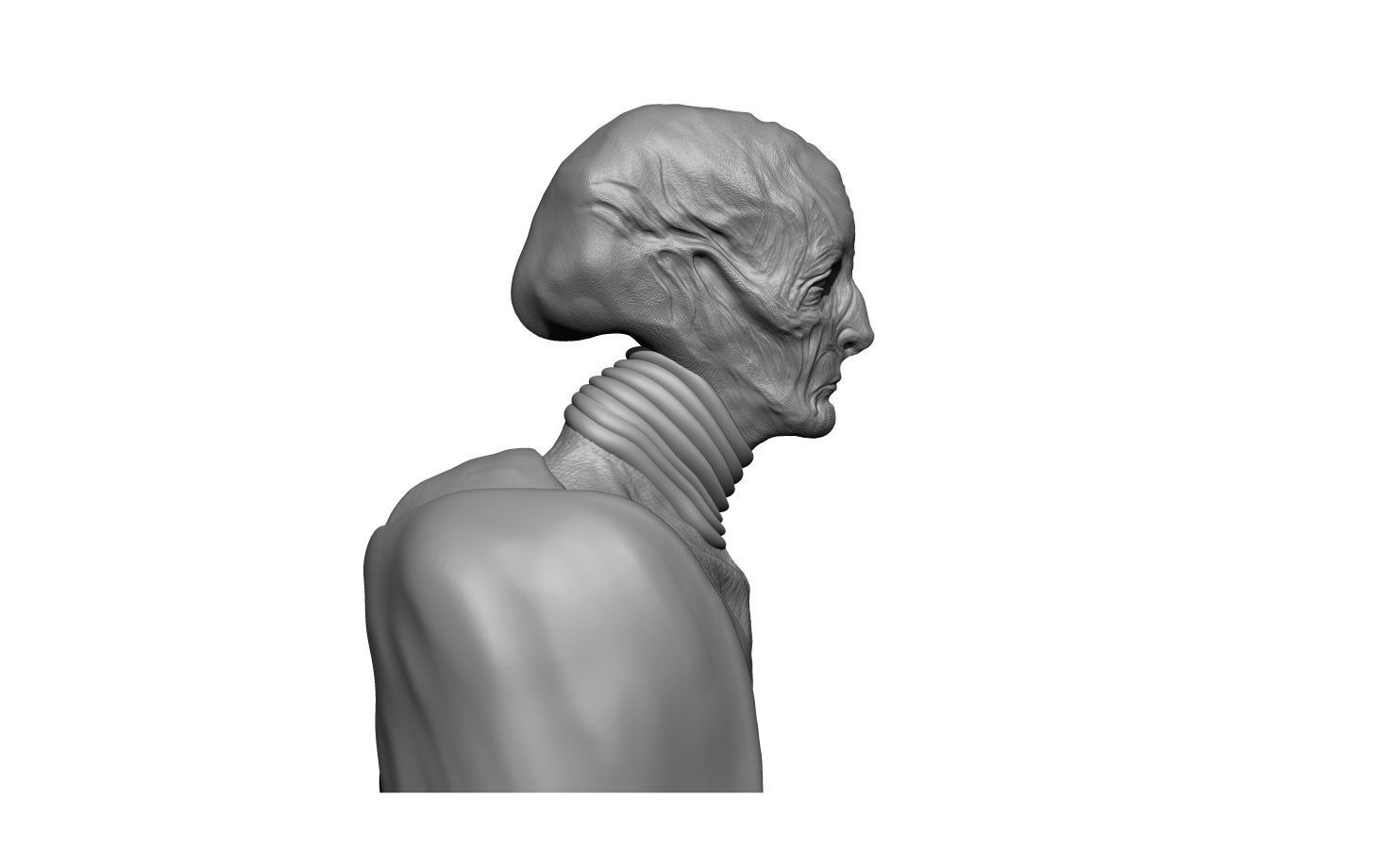 Sci Fi Creature Bust 3D print model_2