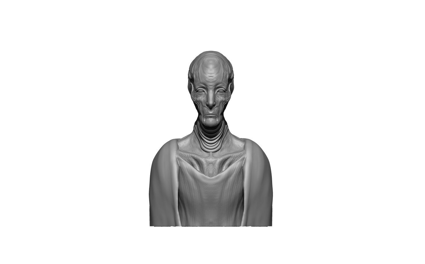 Sci Fi Creature Bust 3D print model_5