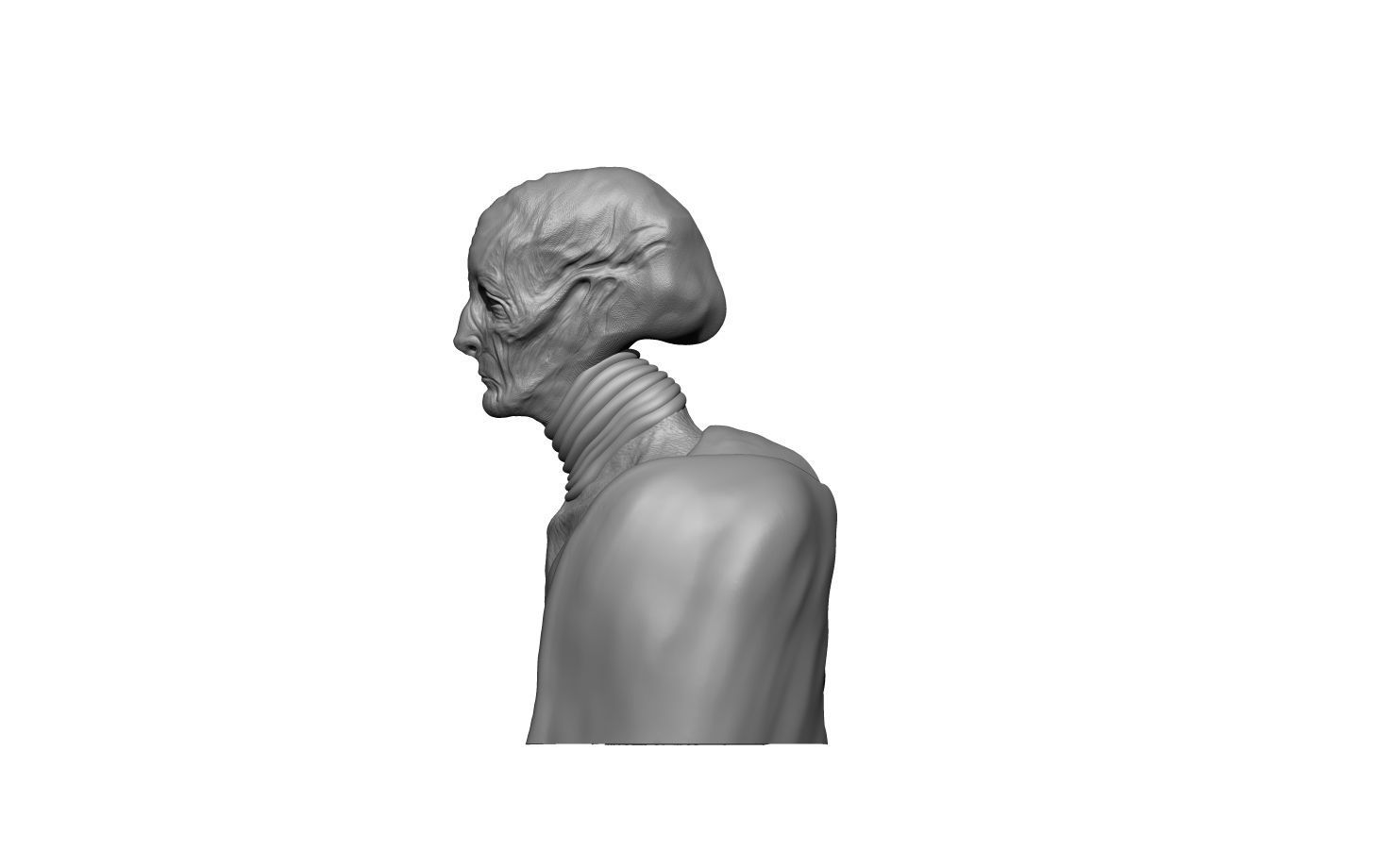 Sci Fi Creature Bust 3D print model_4