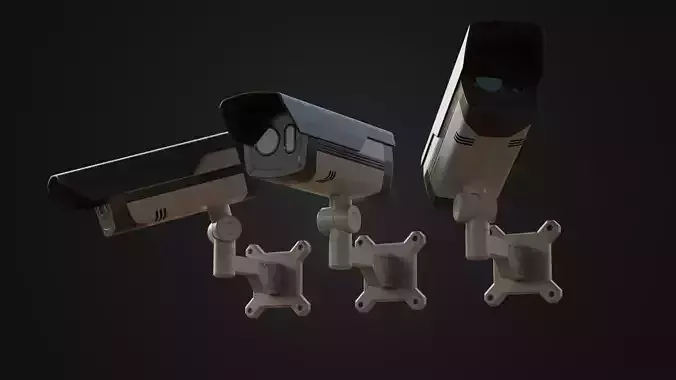 Modern CCTV Security Camera Low-poly 3D model
