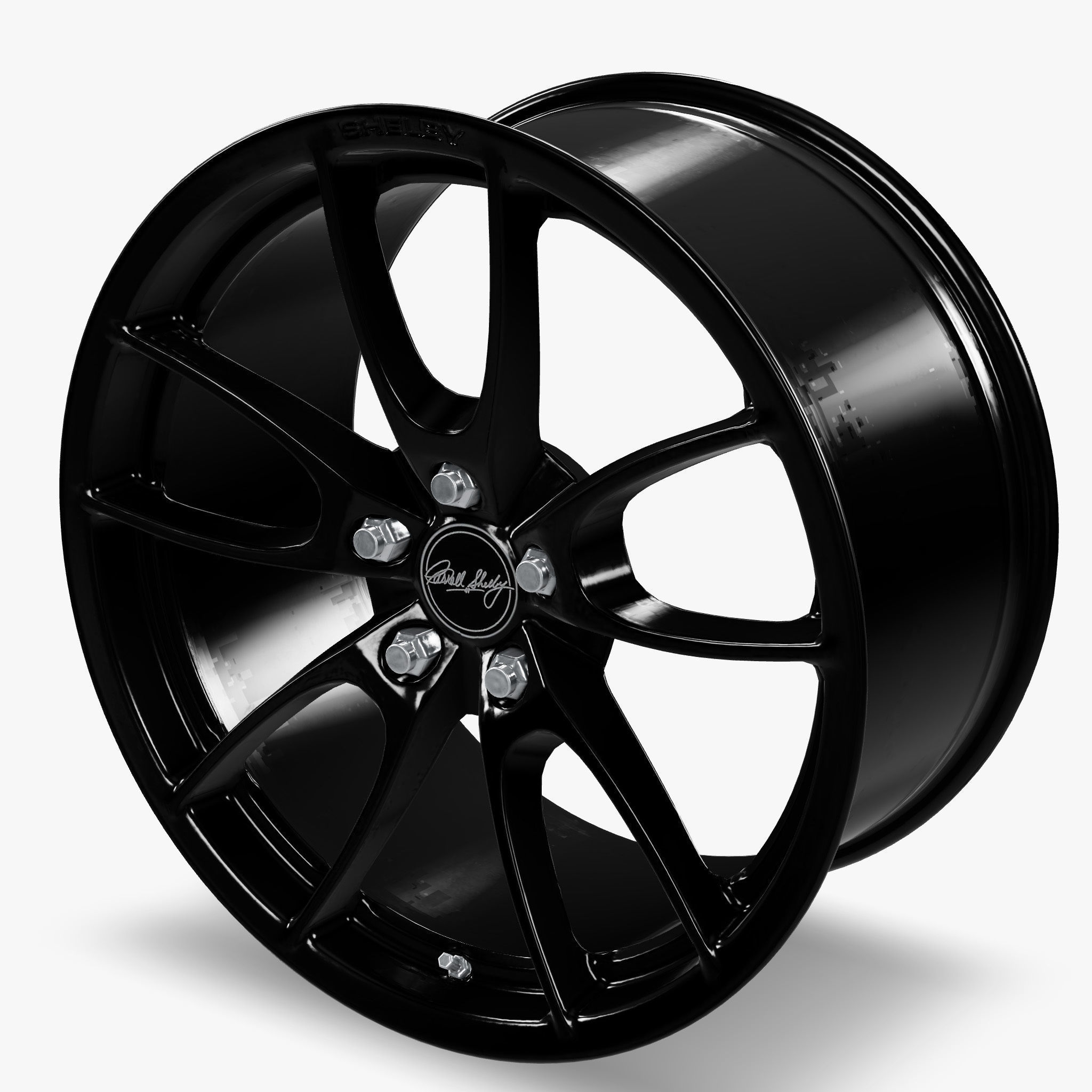 Carroll Shelby Wheel Company CS5 Wheel Gloss Black Mustang 3D model_10
