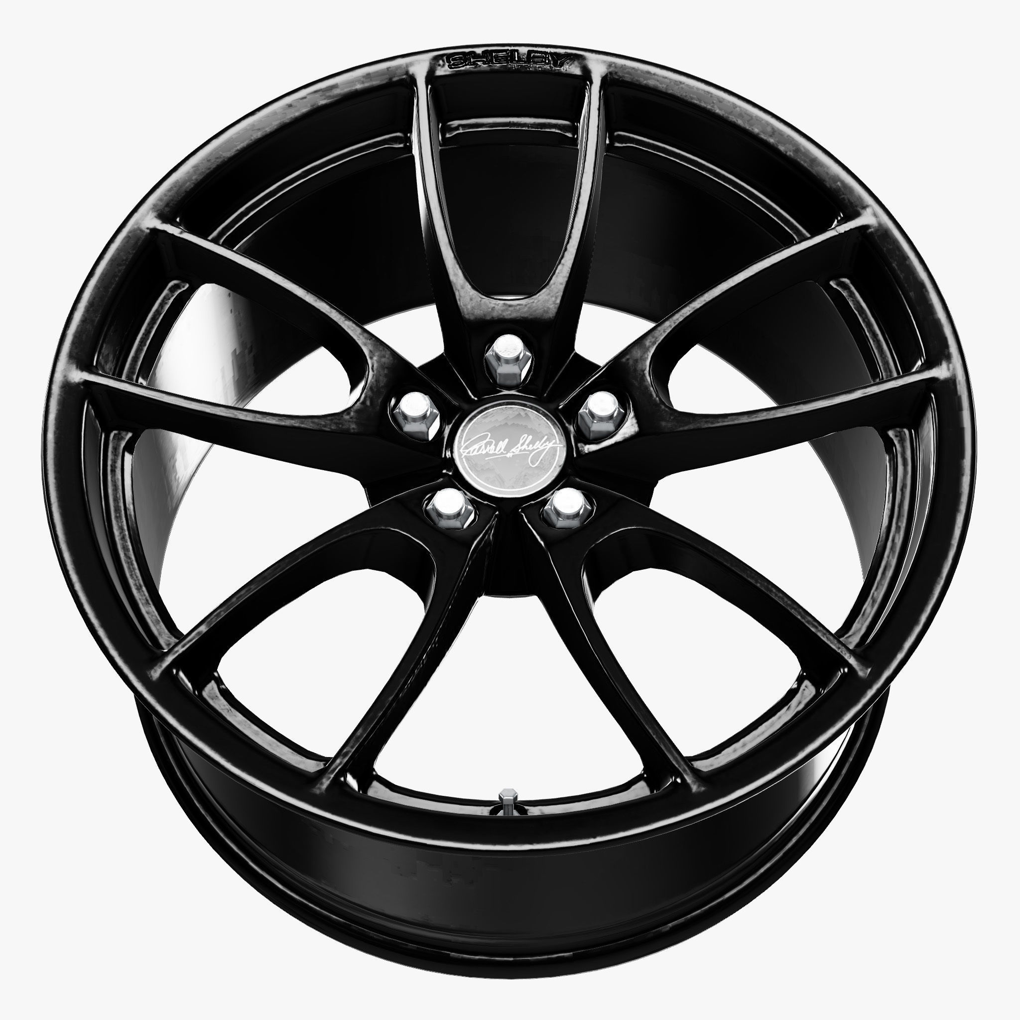 Carroll Shelby Wheel Company CS5 Wheel Gloss Black Mustang 3D model_5