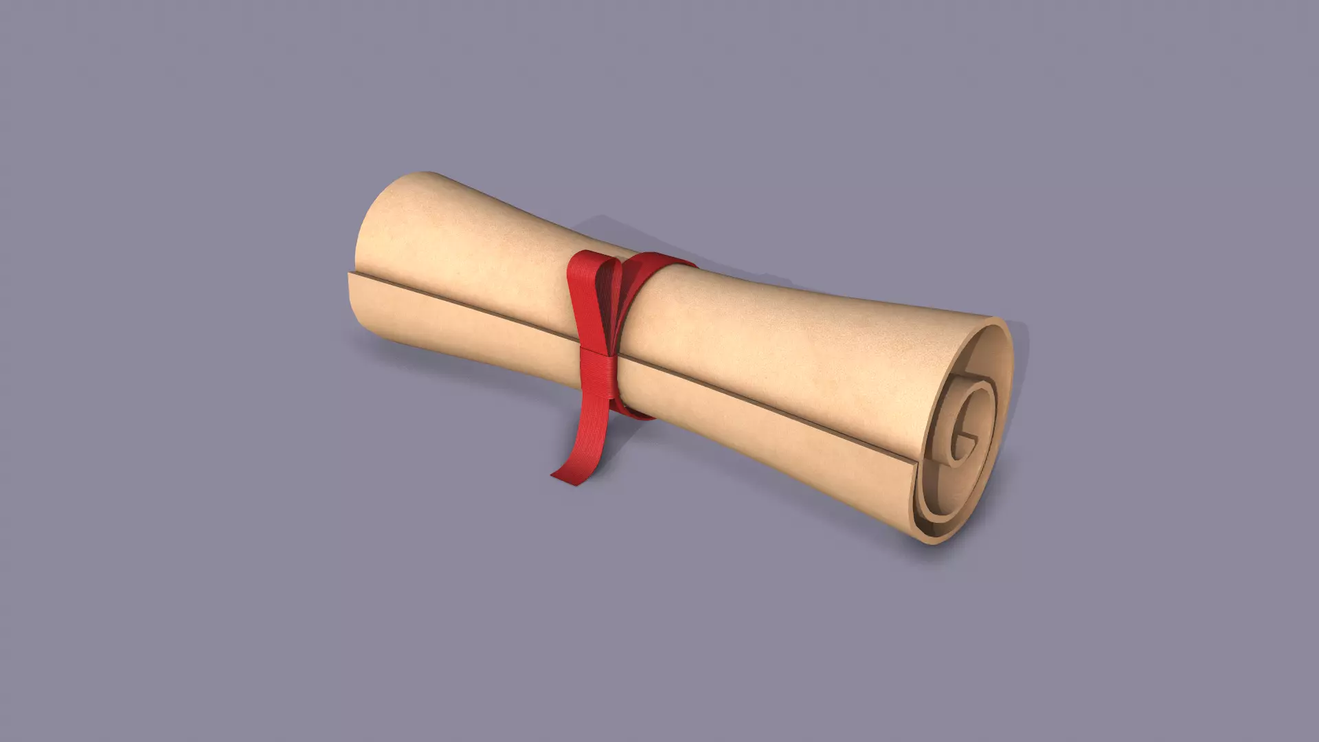 Paper Scroll Low-poly 3D model_0