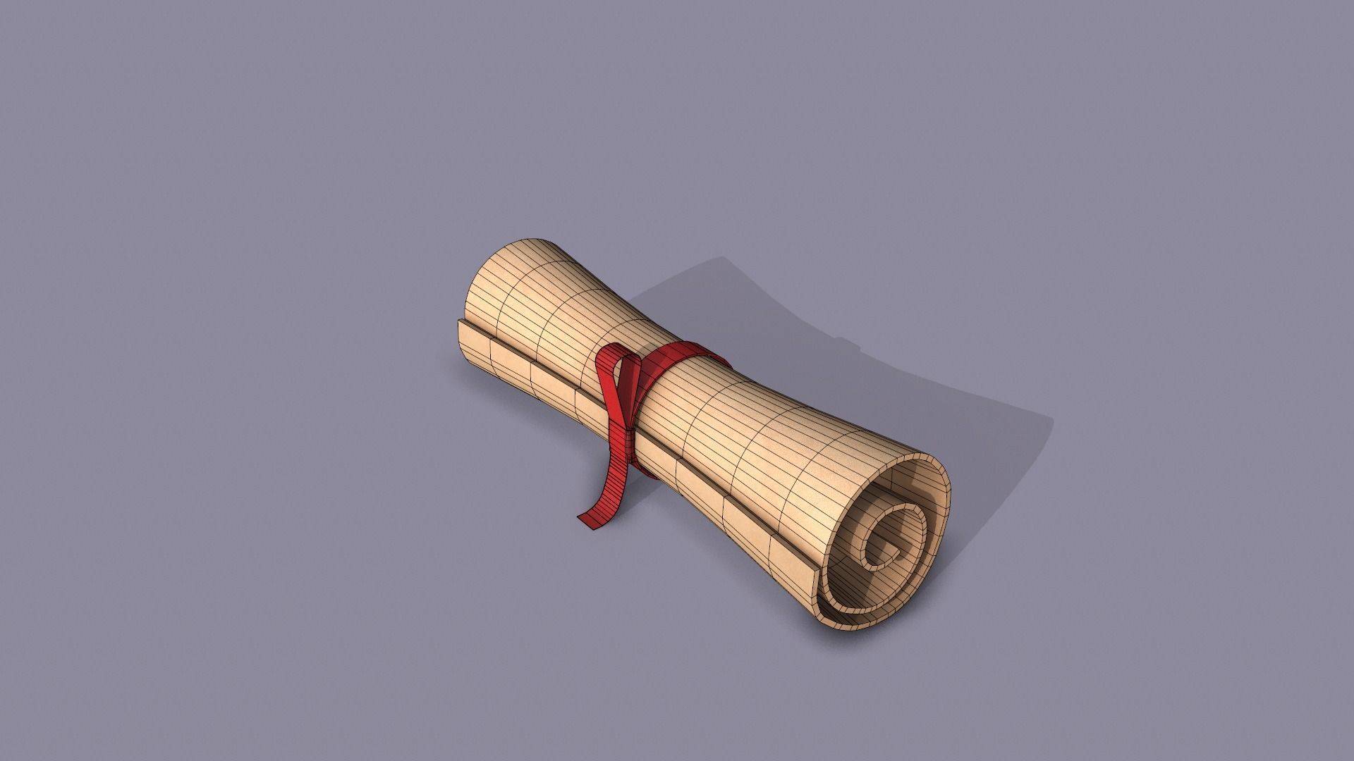 Paper Scroll Low-poly 3D model_5