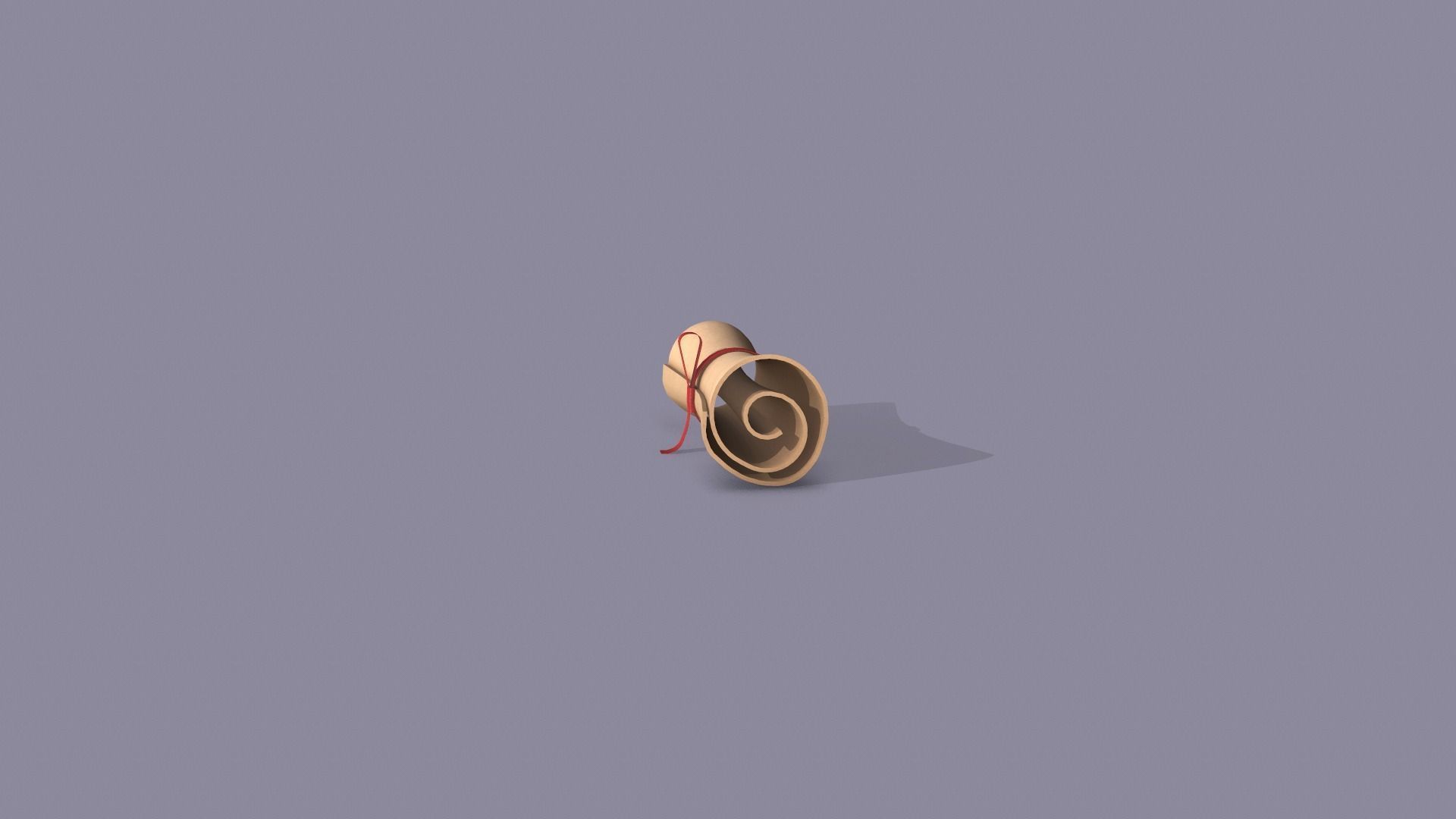 Paper Scroll Low-poly 3D model_3