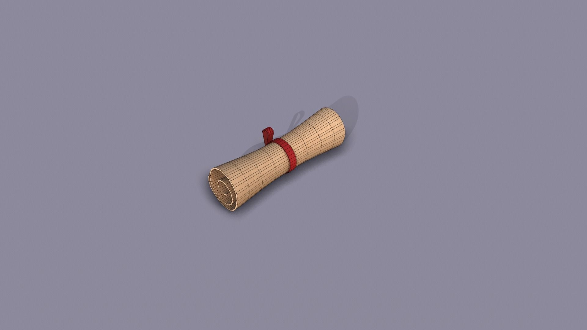 Paper Scroll Low-poly 3D model_7