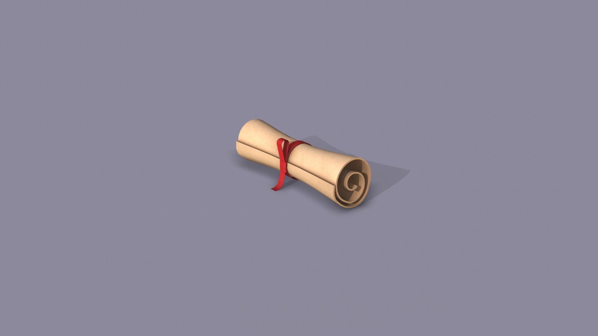 Paper Scroll Low-poly 3D model_1