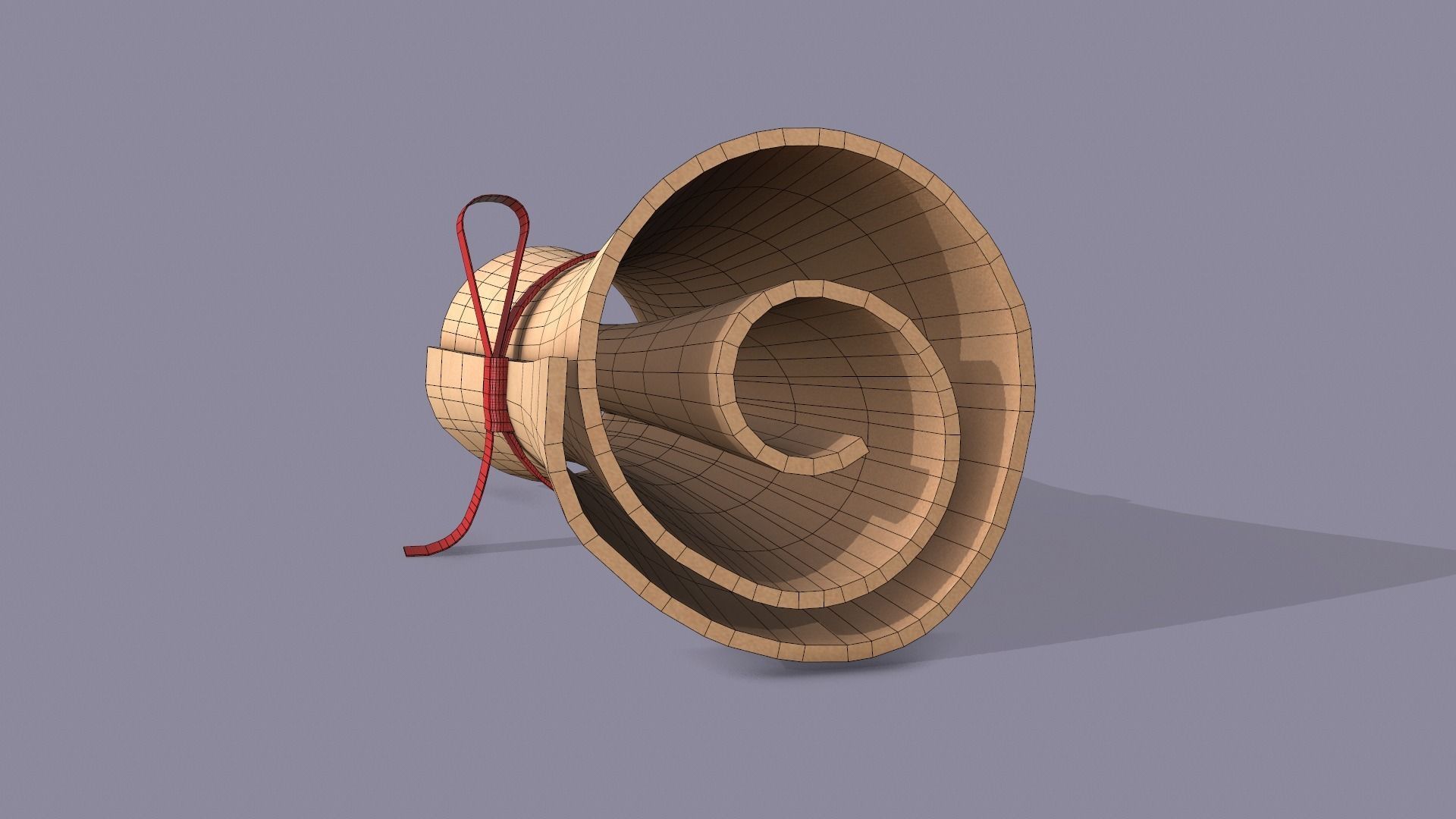 Paper Scroll Low-poly 3D model_6