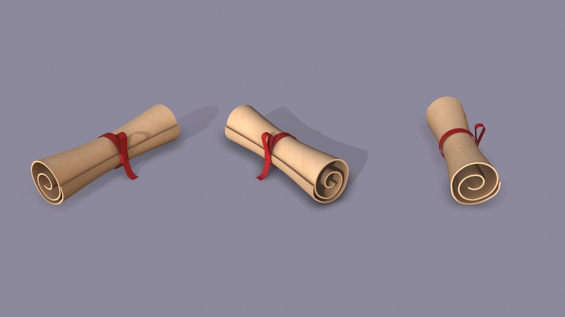 Paper Scroll Low-poly 3D model_2