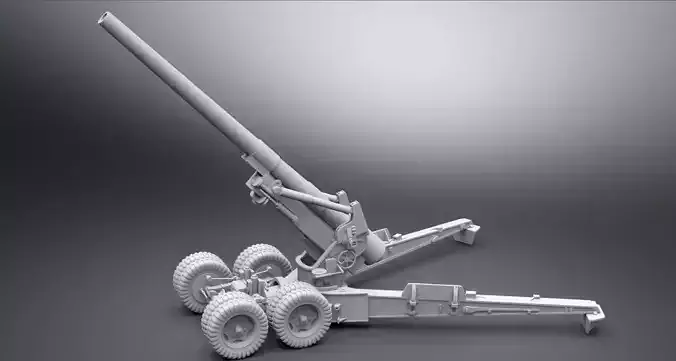 155mm Long Tom Deployed Scale model 3D print model