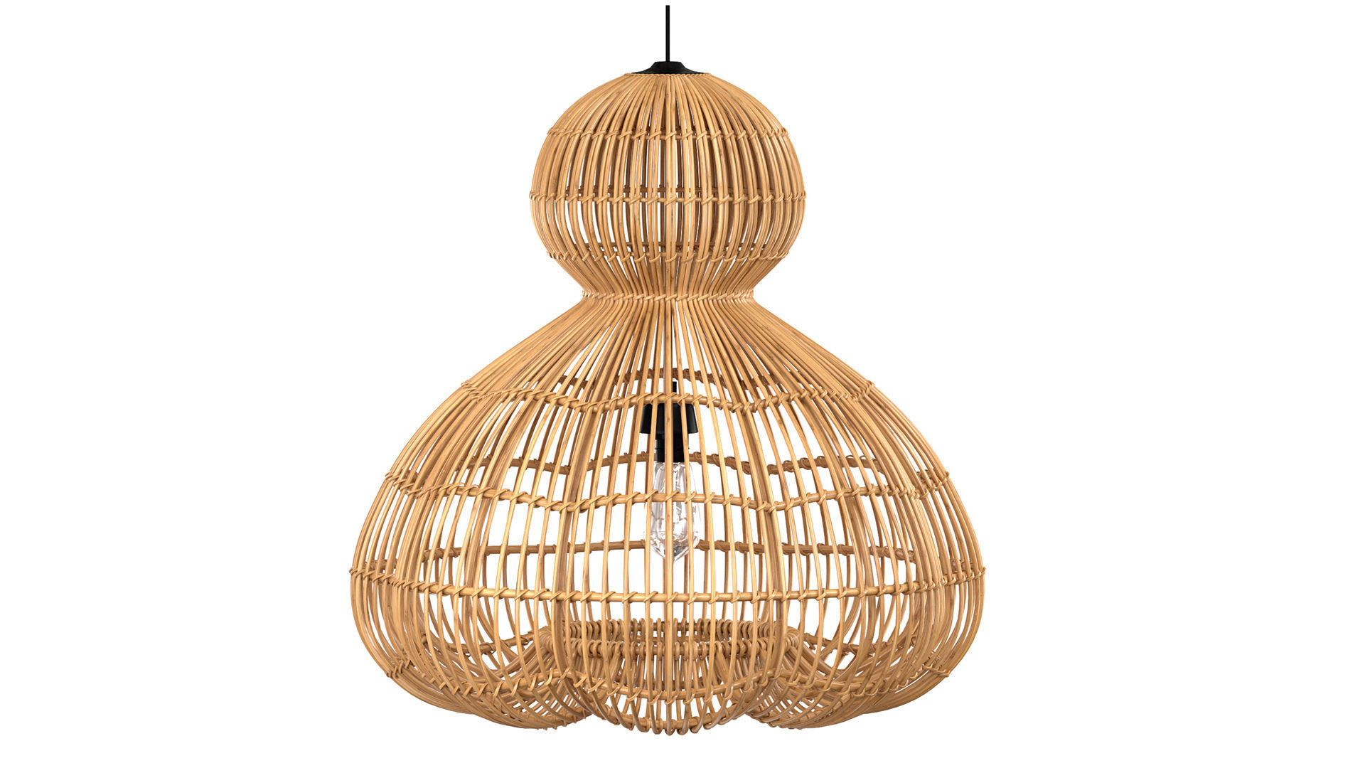 Aurelia Pendant Lamp In Rattan 3D model_2