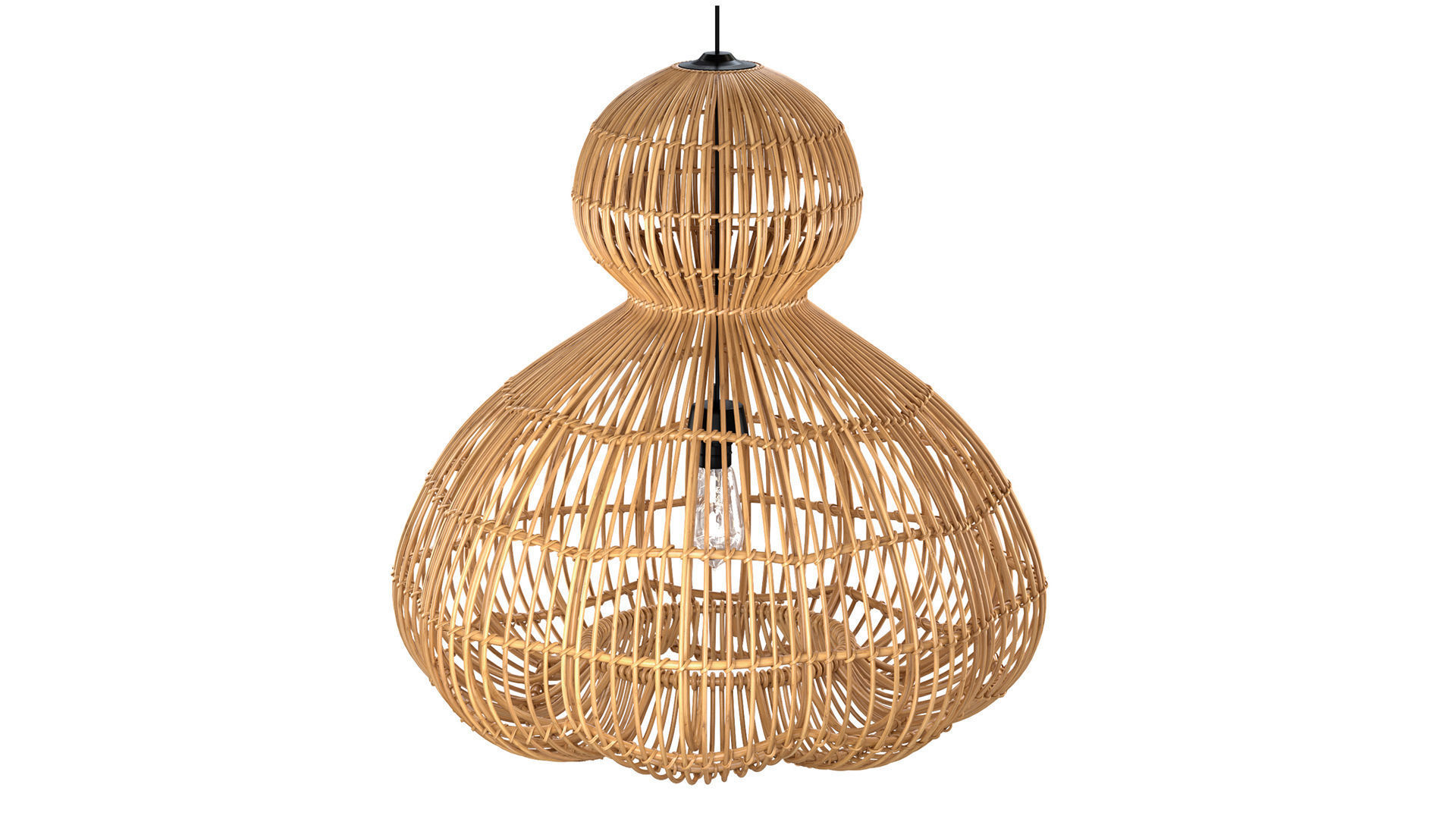Aurelia Pendant Lamp In Rattan 3D model_4