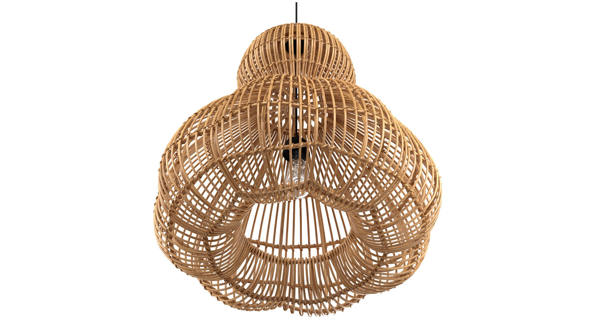 Aurelia Pendant Lamp In Rattan 3D model_5