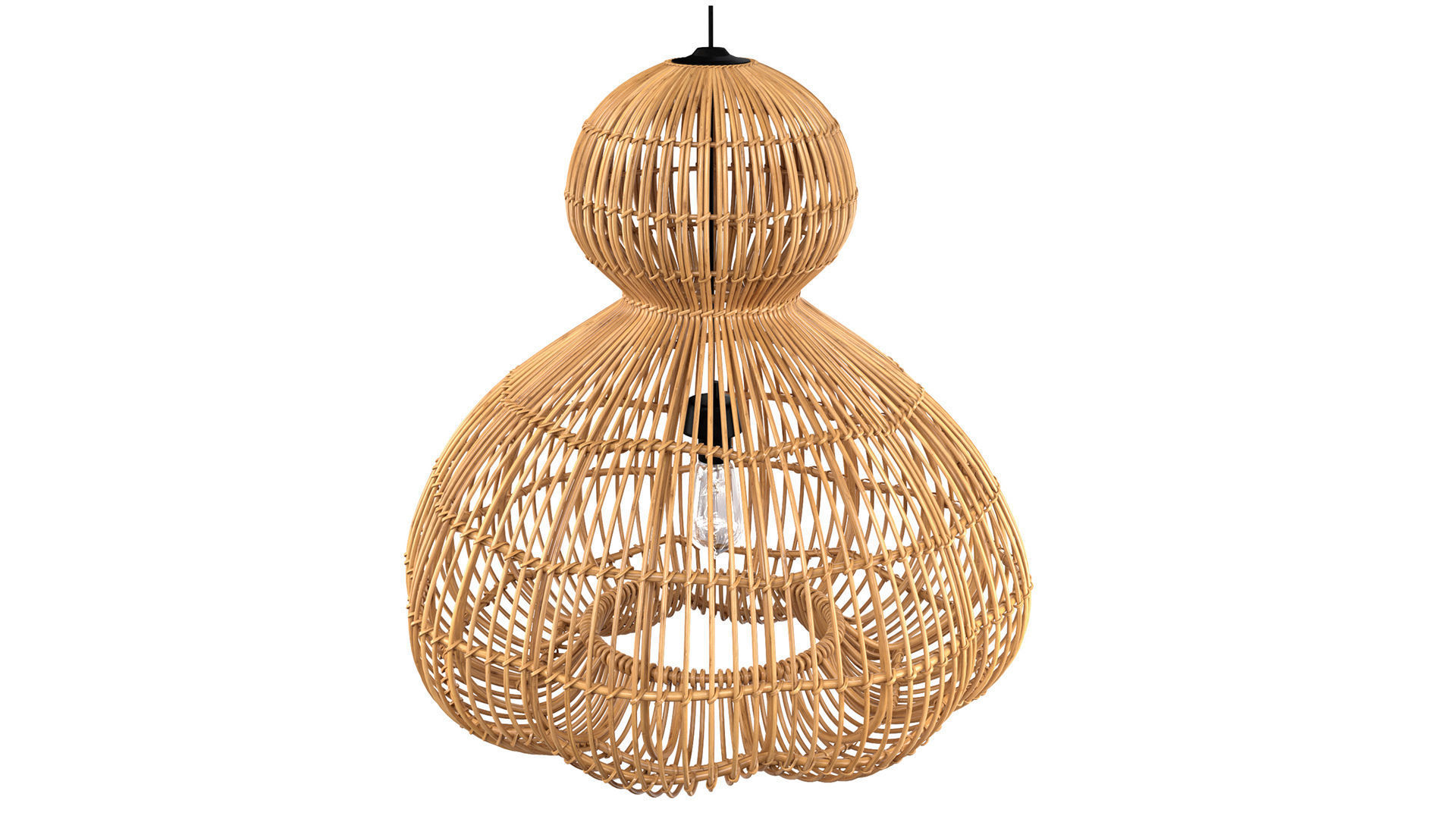Aurelia Pendant Lamp In Rattan 3D model_7
