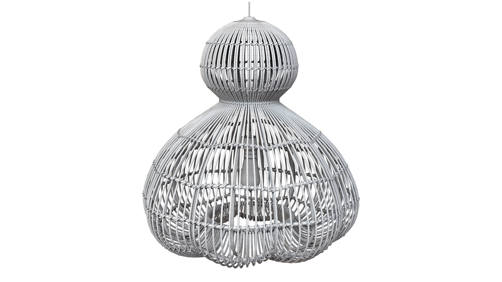 Aurelia Pendant Lamp In Rattan 3D model_9