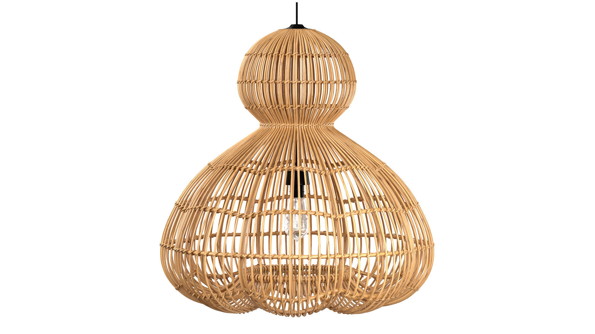Aurelia Pendant Lamp In Rattan 3D model_1