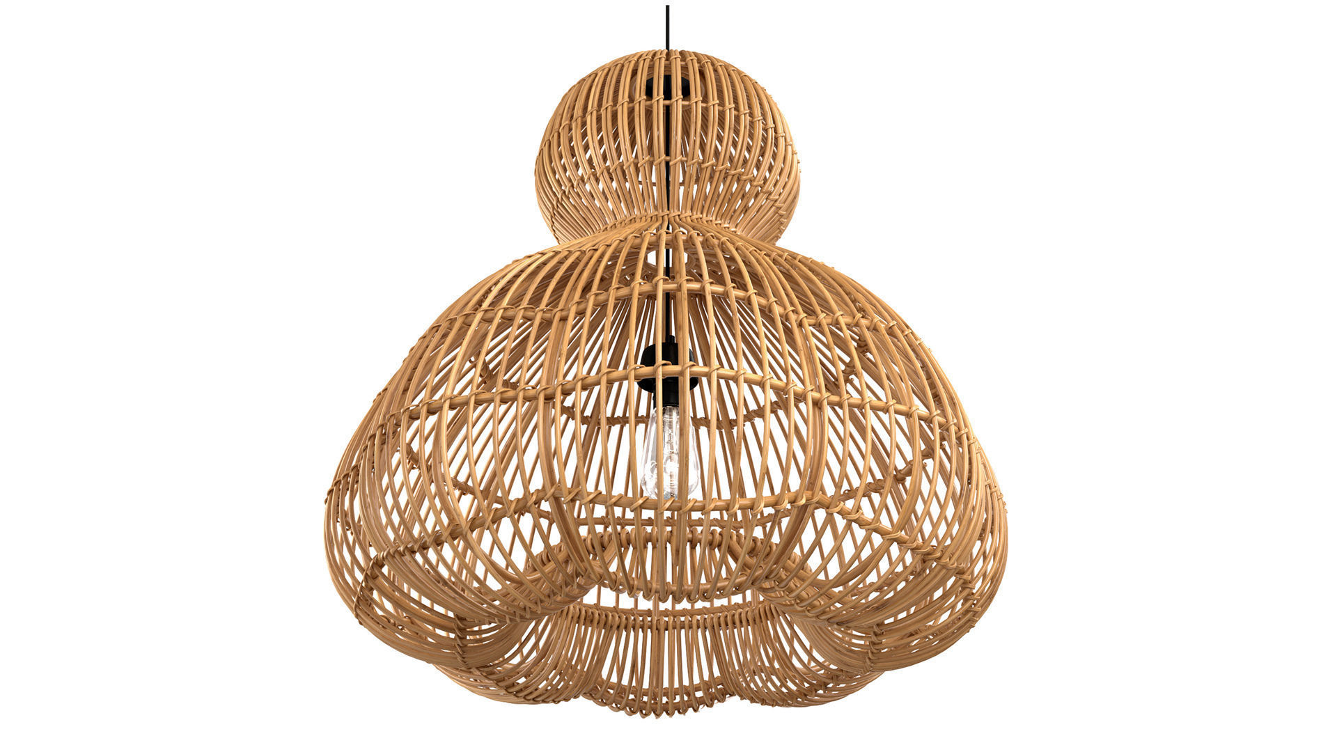Aurelia Pendant Lamp In Rattan 3D model_3
