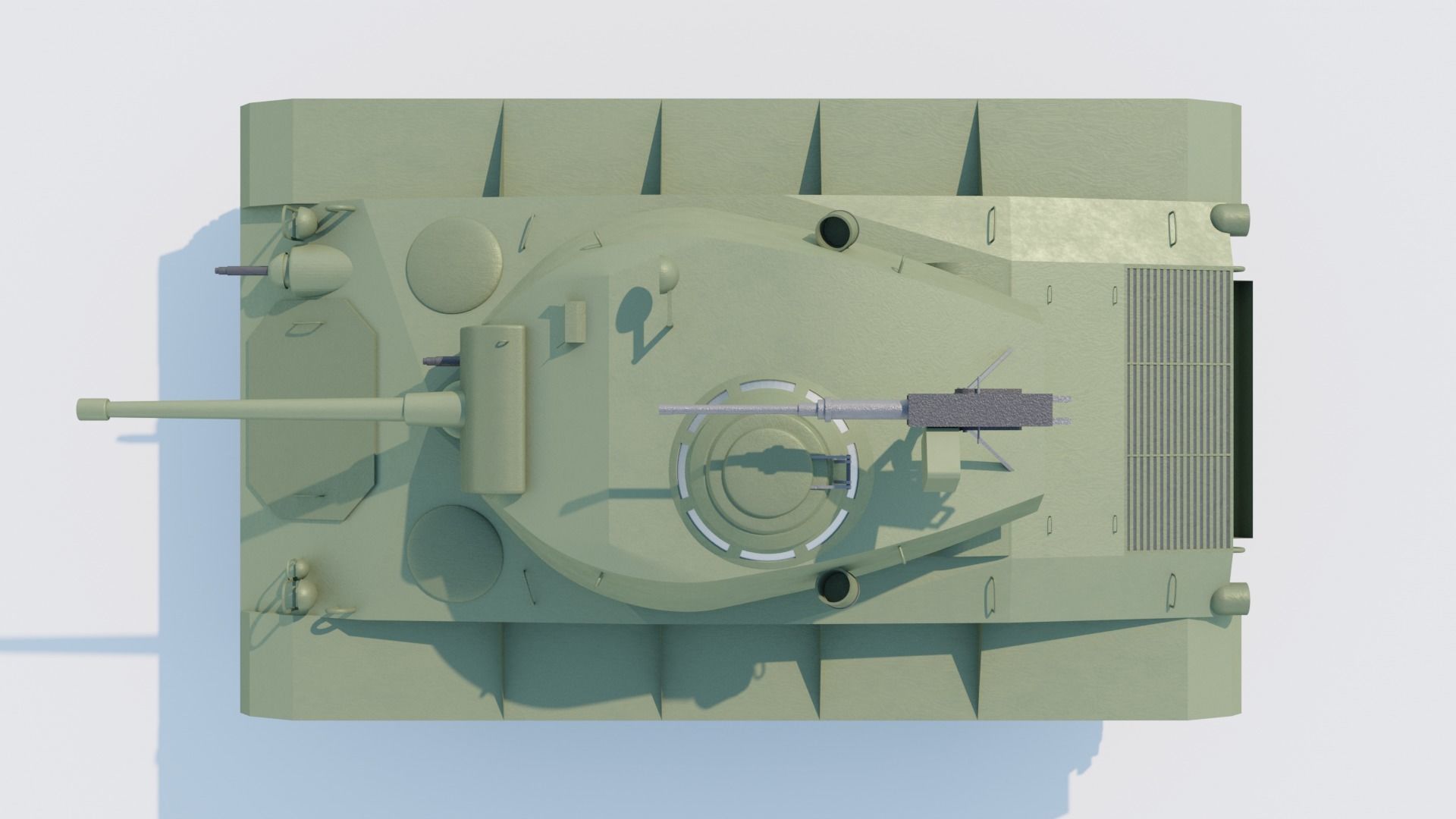 M24 Chfffee light tank Low-poly 3D model_4
