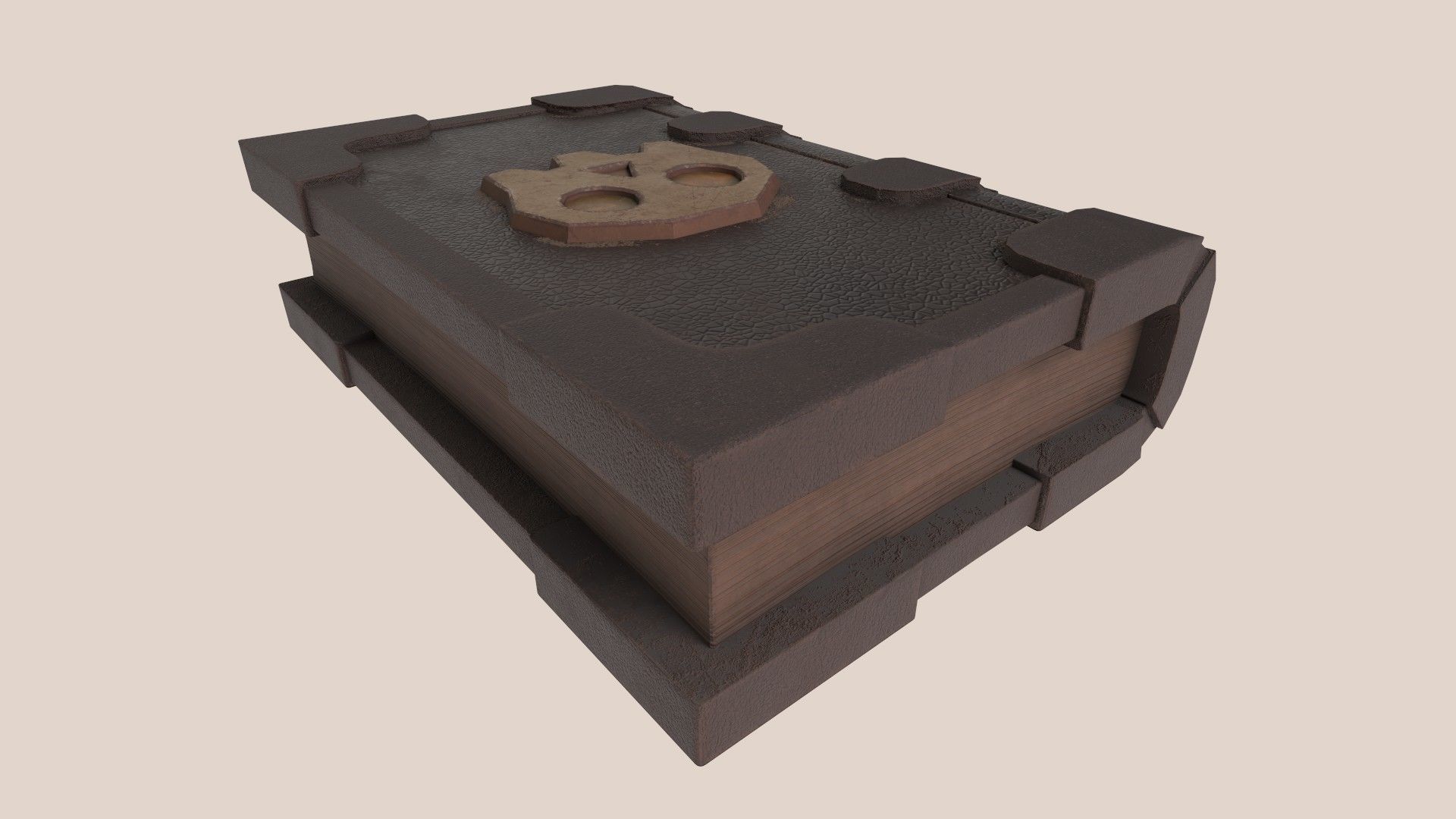 Stylized Fantasy Skull Book Low-poly 3D model_7