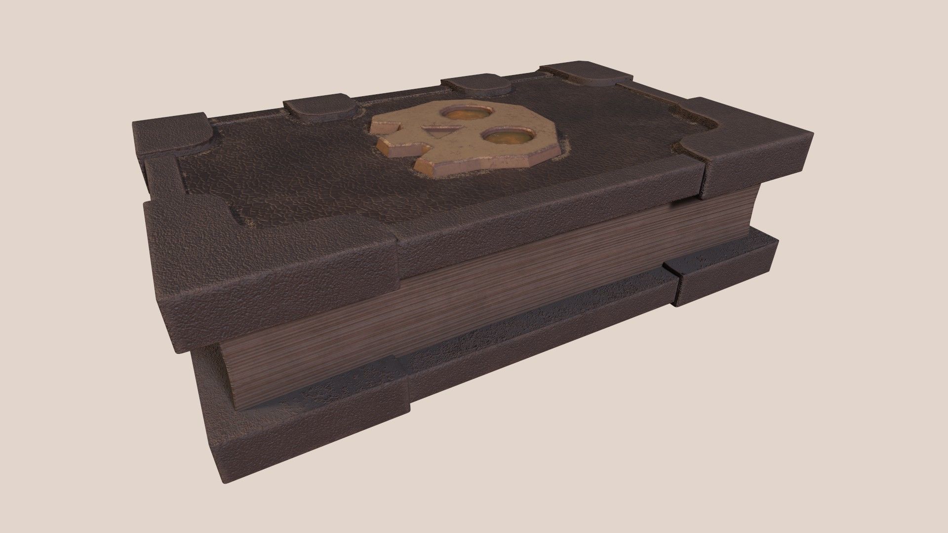 Stylized Fantasy Skull Book Low-poly 3D model_5