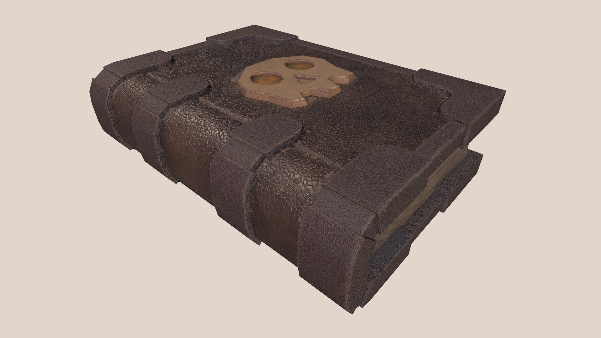 Stylized Fantasy Skull Book Low-poly 3D model_4