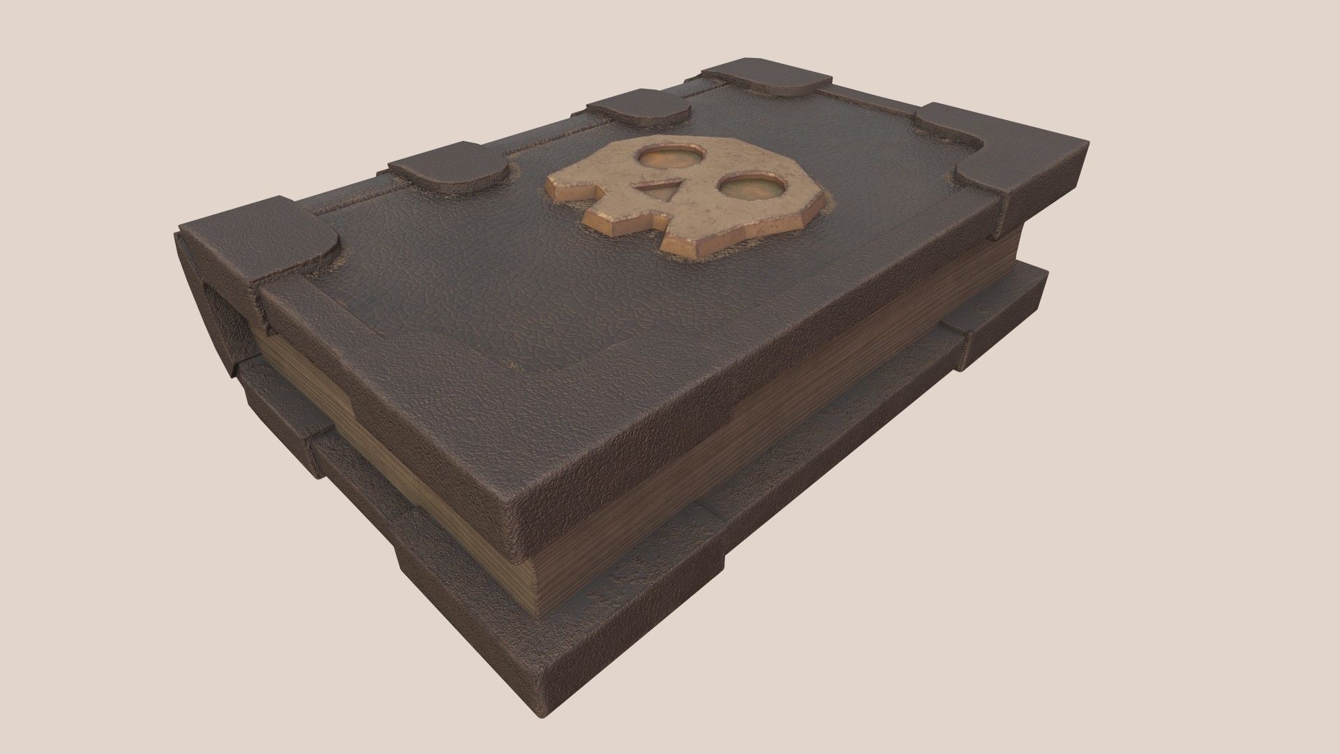 Stylized Fantasy Skull Book Low-poly 3D model_2