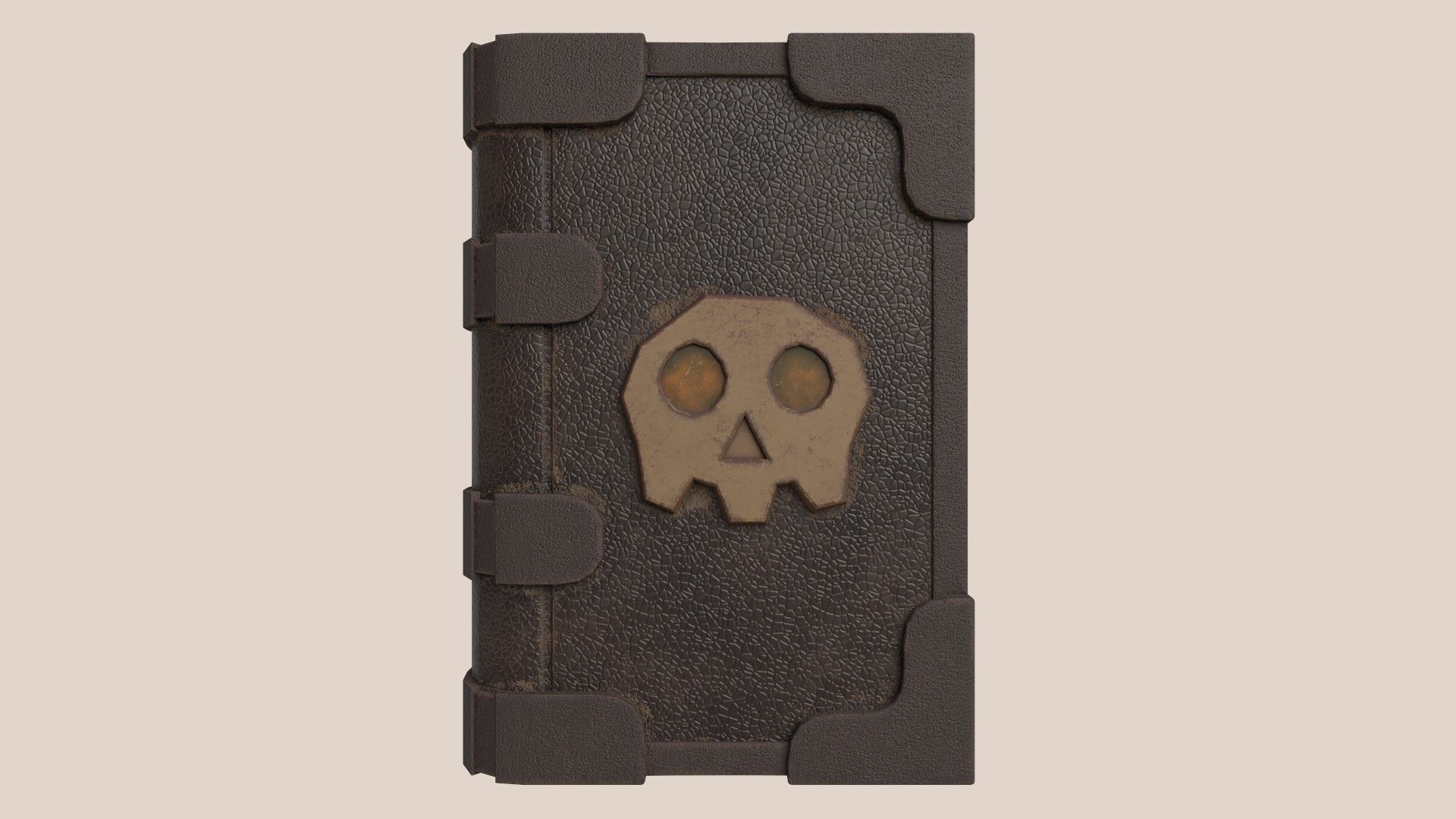 Stylized Fantasy Skull Book Low-poly 3D model_3