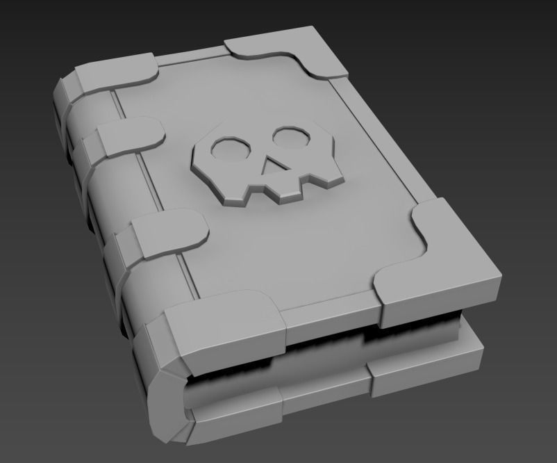 Stylized Fantasy Skull Book Low-poly 3D model_10